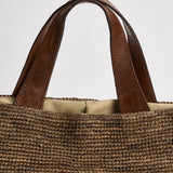 Borsa donna Mirozy in rafia marrone MIROZY DARKTEA IBELIV 