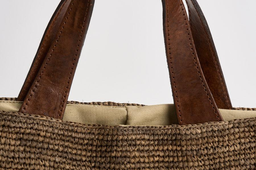 Borsa donna Mirozy in rafia marrone MIROZY DARKTEA IBELIV 