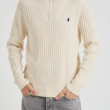 Maglia uomo a costine panna 710974167 003 RALPH LAUREN 