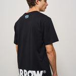 T-shirt uomo girocollo nera con logo ATH087 110 BARROW 