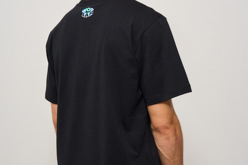 T-shirt uomo girocollo nera con logo ATH087 110 BARROW 