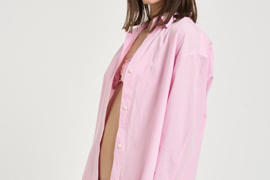 Camicia donna con ricamo rosa CYS0001 MEET21 MC2 SAINT BARTH 