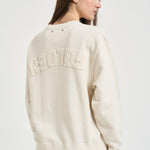 Felpa donna girocollo panna GUP01872 P00157911560 GOLDEN GOOSE 
