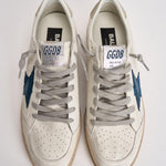 Sneakers uomo Ball Star bianco e blu GMF00117 F00757111660 GOLDEN GOOSE 