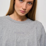 T-shirt donna girocollo cropped grigia 104257 A2F8I42 PINKO 
