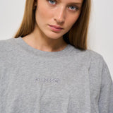T-shirt donna girocollo cropped grigia 104257 A2F8I42 PINKO 