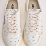 Sneakers donna medalist low in pelle bianca e rosa AULW LL16 AUTRY 
