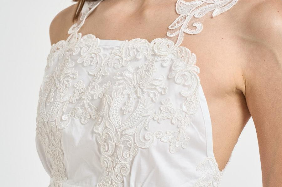 Top donna con ricami bianco W08170581 WHITE MAURIZIO MYKONOS 
