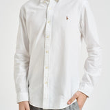Camicia uomo Oxford bianca con logo 710549084 006 RALPH LAUREN 