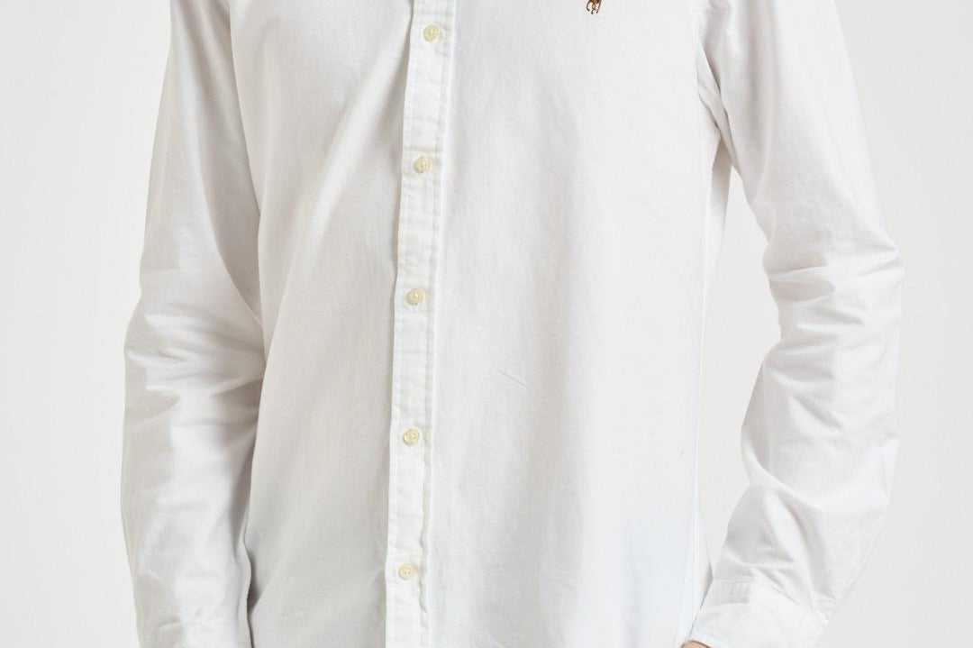Camicia uomo Oxford bianca con logo 710549084 006 RALPH LAUREN 