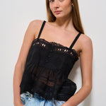 Top donna Denys nero ricamato HT0542FA C1J15E01BK MARANT ETOILE 