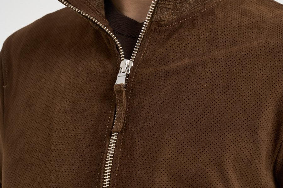 Giubbotto uomo in pelle marrone QUENTIN SUEDE85 THE JACK LEATHERS 