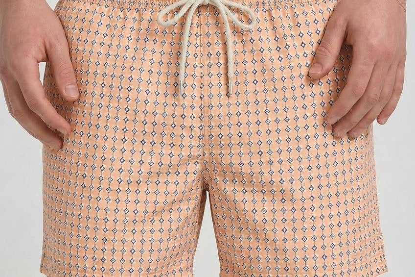 Costume uomo fantasia geometrica arancione FORMT 82 MC2 SAINT BARTH 
