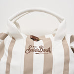 Borsa uomo a righe beige TRAVELBAG STRIPESPOPV1110EMB MC2 SAINT BARTH 