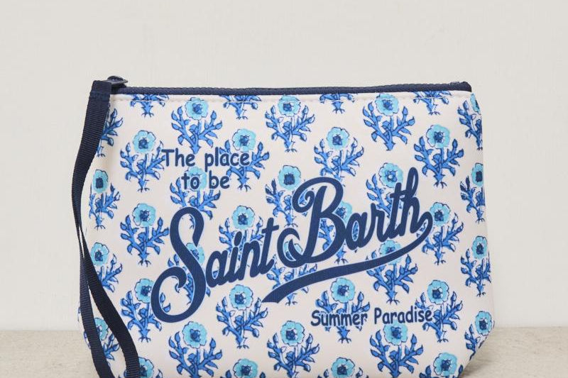 Pochette donna Aline fantasia floreale blu ALINE 00152H MC2 SAINT BARTH 