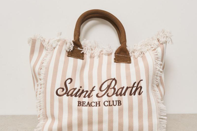 Borsa donna Vanity a righe beige VANITY 03753H MC2 SAINT BARTH 