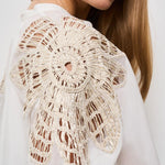 Camicia donna bianca con ricami 13888 0015 FORTE FORTE 