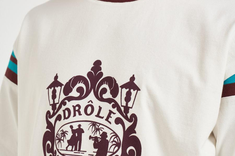 T-shirt uomo bianca e marrone TS293 CO248OFFWHITE DROLE DE MONSIEUR 