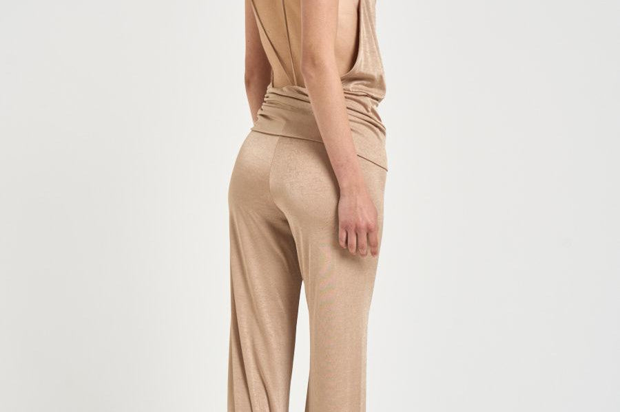 Tuta donna lunga dorata TM190153B GOLD THE ANDAMANE 