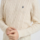 Maglia uomo a trecce panna 710876762 010 RALPH LAUREN 