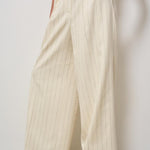 Pantalone donna Lou a palazzo gessato panna 10863 MTL66 ANINE BING 