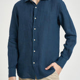 Camicia uomo Pamplona in lino blu LINEN 61 MC2 SAINT BARTH 