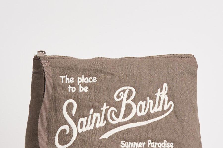 Pochette donna Aline in lino tortora ALINESOFTLINEN 13 MC2 SAINT BARTH 