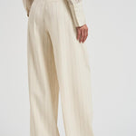 Pantalone donna Lou a palazzo gessato panna 10863 MTL66 ANINE BING 