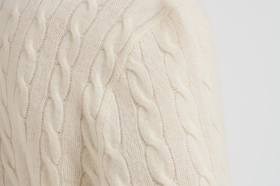 Maglia uomo a trecce panna 710876762 010 RALPH LAUREN 