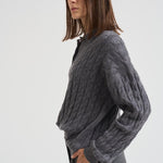Polo donna Magnolie a trecce grigia 2025302 GRAPHITE LISA YANG 