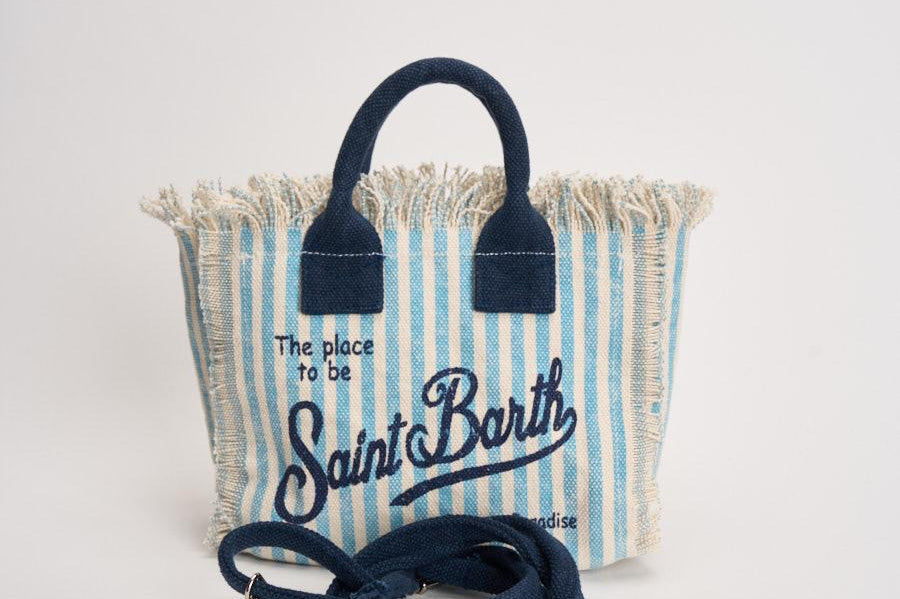 Borsa donna Vanity Mini a righe celeste VANITYMINI 03449L MC2 SAINT BARTH 
