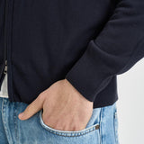 Maglia uomo fullzip blu notte M040224 151 ACCADEMIE TESSILI 