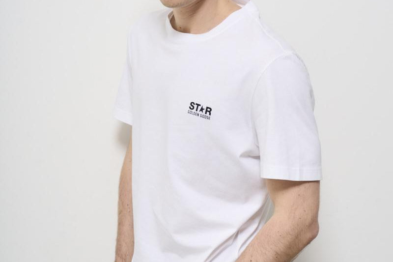 T-shirt uomo girocollo bianca GMP01220 P00087910283 GOLDEN GOOSE 