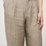 Pantalone donna tortora con pinces SIMONA LM104BROWN BERWICH 