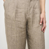Pantalone donna tortora con pinces SIMONA LM104BROWN BERWICH 