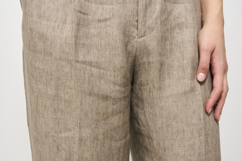 Pantalone donna tortora con pinces SIMONA LM104BROWN BERWICH 