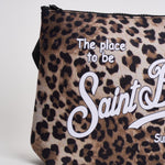 Pochette donna Aline fantasia leopardata nera e marrone ALINEL 00653L MC2 SAINT BARTH 