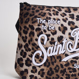 Pochette donna Aline fantasia leopardata nera e marrone ALINEL 00653L MC2 SAINT BARTH 