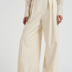 Pantalone donna Lou a palazzo gessato panna 10863 MTL66 ANINE BING 