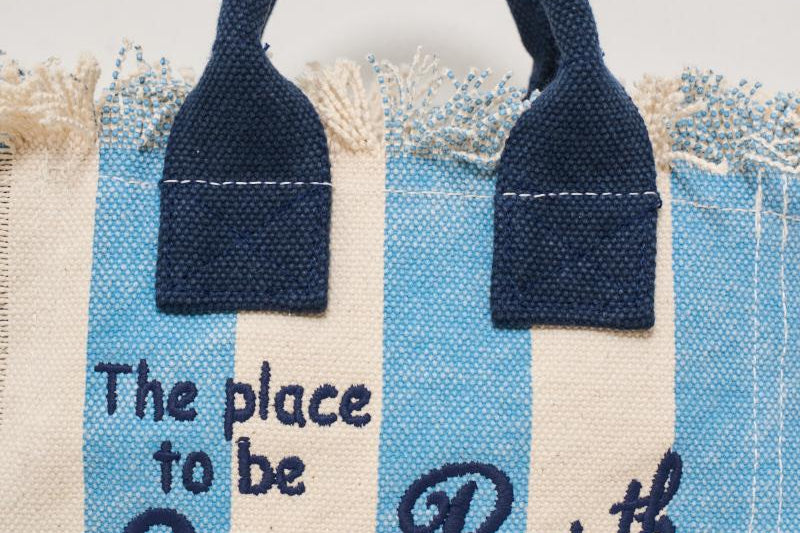 Borsa donna Vanity Mini a righe celeste VANITYMINI 03300H MC2 SAINT BARTH 