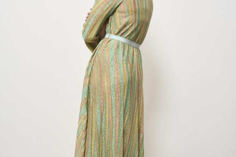 Abito donna lamé verde 13918 6014 FORTE FORTE 