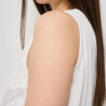 Top donna bianco con ricami floreali S25MD70 BIANCO TENSIONE IN 