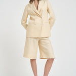 Giacca donna doppiopetto panna 6B1011 N7058304 MONTEDORO 