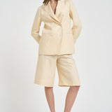 Giacca donna doppiopetto panna 6B1011 N7058304 MONTEDORO 