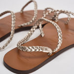 Sandali donna infradito oro intrecciato Q4.4Y0 PLATINUM MANEBI' 