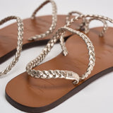 Sandali donna infradito oro intrecciato Q4.4Y0 PLATINUM MANEBI' 