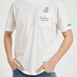 T-shirt uomo girocollo bianca Wimbledon TENNISWATCH 01NEMB MC2 SAINT BARTH 