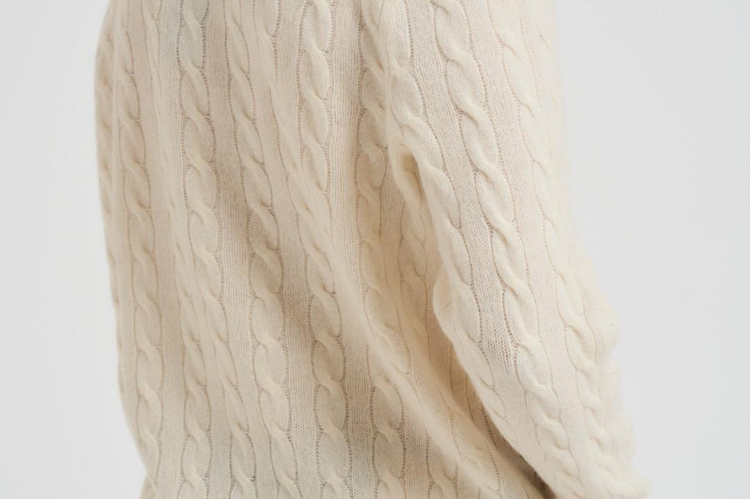 Maglia uomo a trecce panna 710876762 010 RALPH LAUREN 