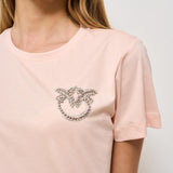 T-shirt donna girocollo rosa 103320 A2G7N38 PINKO 