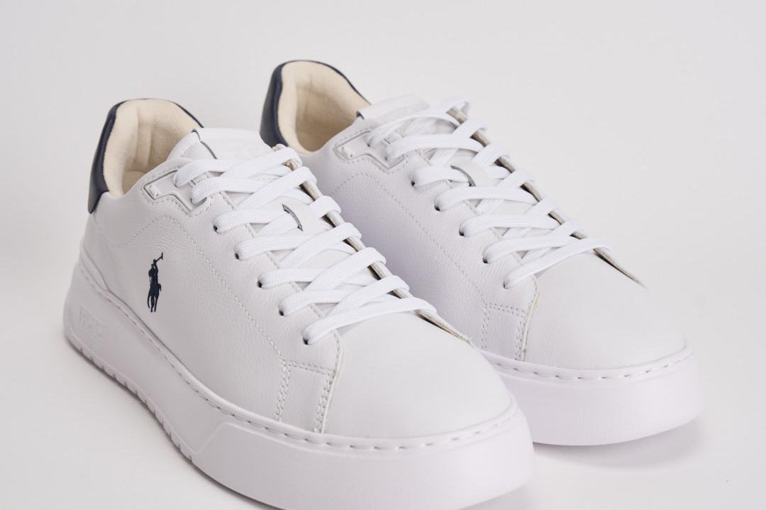 Sneakers uomo RLite Court bianco e blu 809974097 001 RALPH LAUREN 